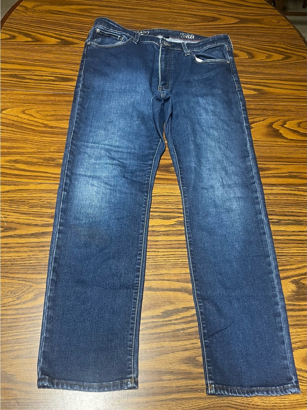 Crown & Ivy Classic Straight-Leg Motion Flex Dark Wash Jeans Size 36/32